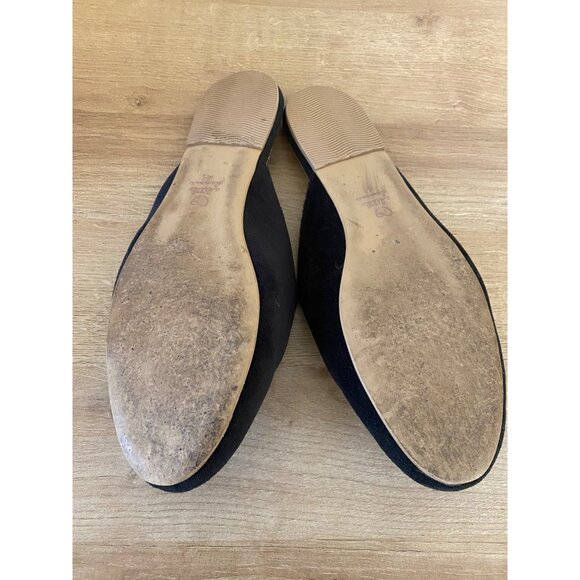 Black Slip-On Velvet Mules With Gold Glitter Hearts Size 41 By A Little Glamour - Picture 5 of 6